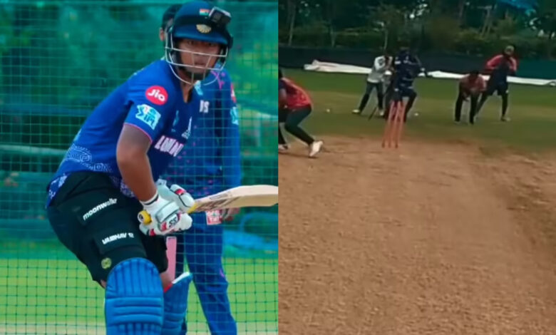 Vaibhav Suryavanshi powerful shot: वैभव सूर्यवंशी के बल्ले से तोप के गोले की तरह निकली गेंद, जान बचाकर भागी वीडियो टीम | Vaibhav Suryavanshi powerful shot the video team ran away to save their lives